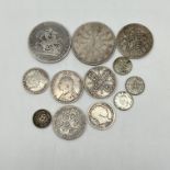 A collection of silver coins