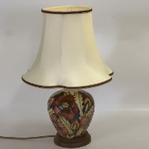 A Moorcroft lamp and shade