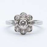 A platinum diamond cluster ring