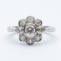 A platinum diamond cluster ring
