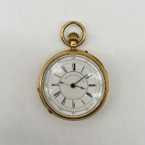 An 18ct yellow gold chronograph pocket watch
