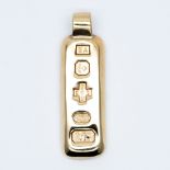 A 9ct yellow gold solid Millenium gold ingot