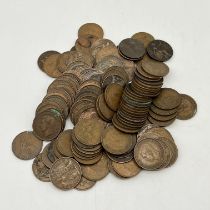A large collection of Victorian pennies