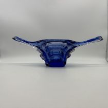 A Bohemian purple / blue glass vase by Josef Hospodka,