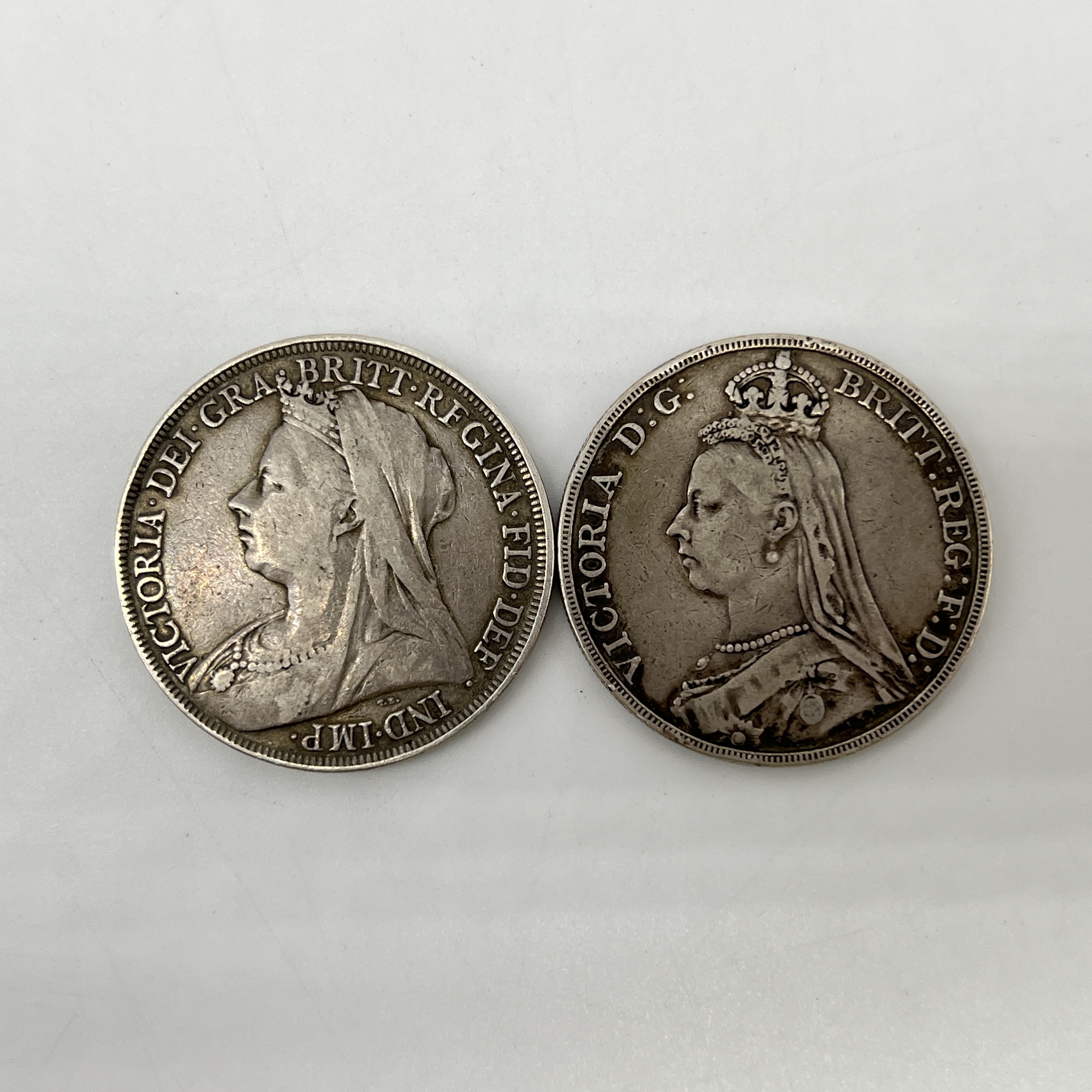 2x Victorian Crowns 1895 + 1889