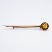 A 9ct yellow gold victorian Cairngorm pin brooch