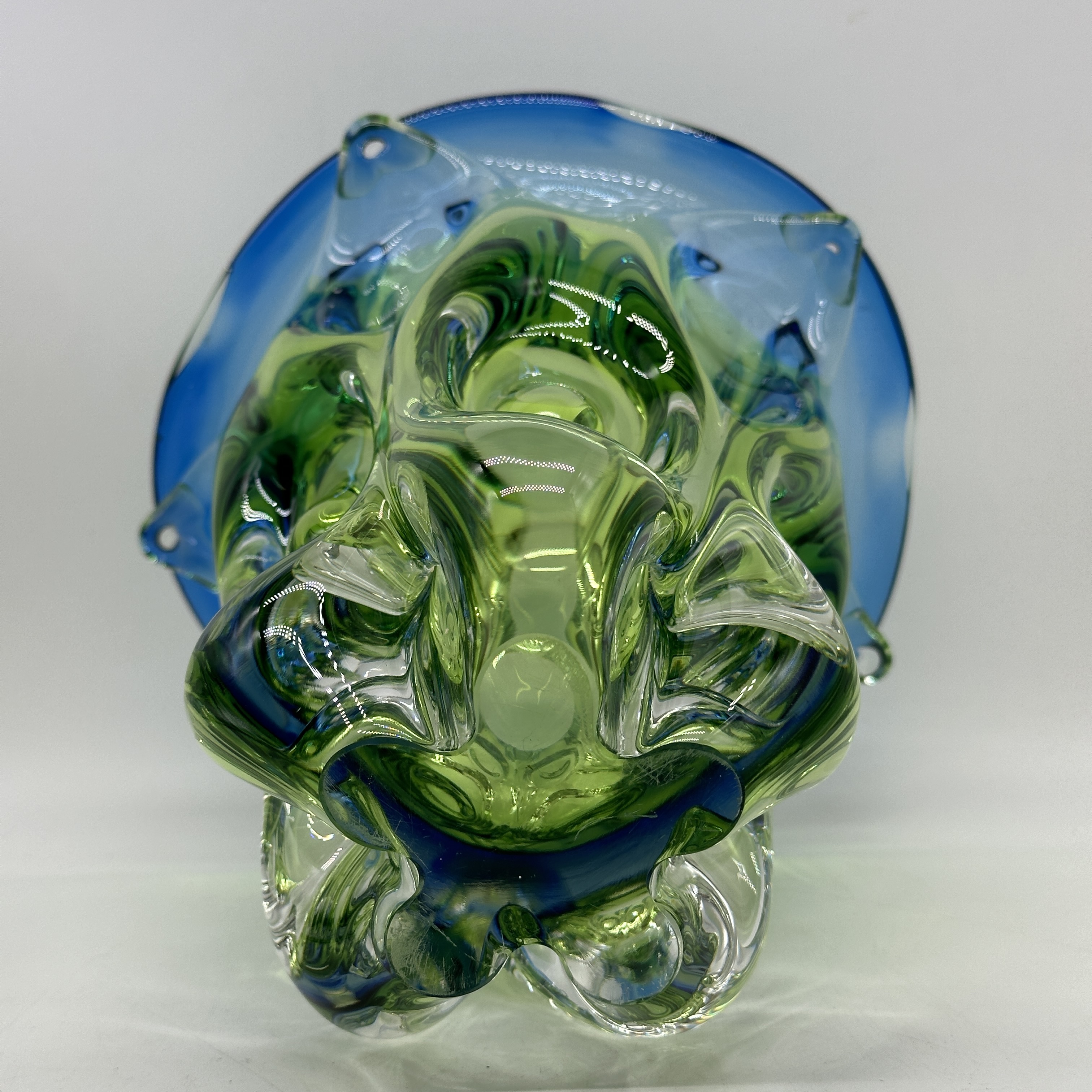 A Bohemian blue green glass vase by Josef Hospodka - Image 3 of 4