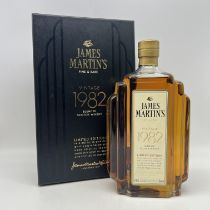 A bottle of James Martins fine and rare vintage 1982 blended whisky