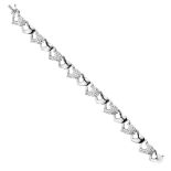 An 18ct white gold diamond heart shaped bracelet with 4.65ct of diamonds
