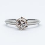 A platinum single solitaire ring