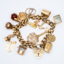 A 9ct yellow gold charm bracelet