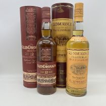 2x bottles of whisky 1 of Glendronnach 12 and 1 bottle of Glenmorangie 10 year old whisky