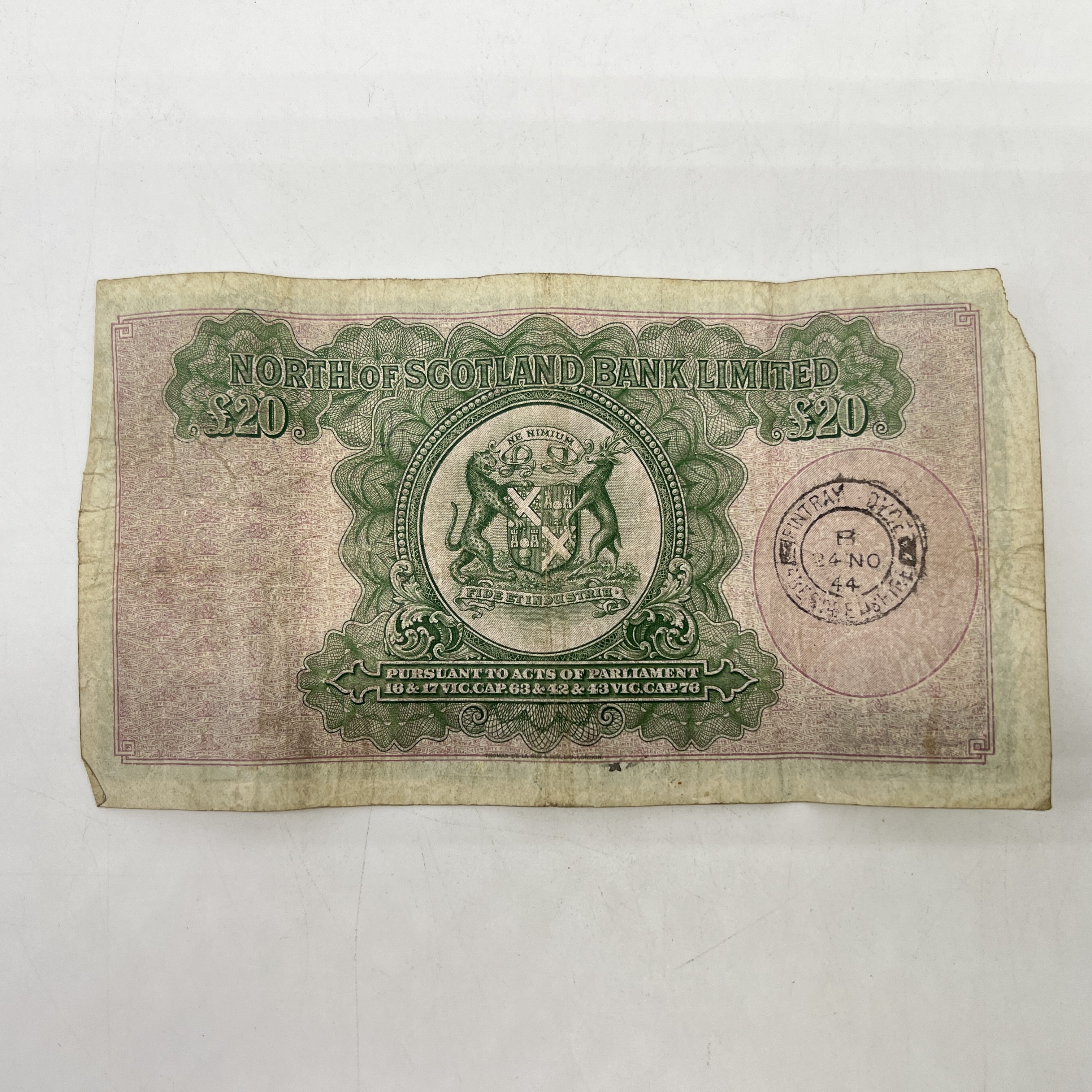 A Â£20 North of Scotland Bank note - Image 2 of 2