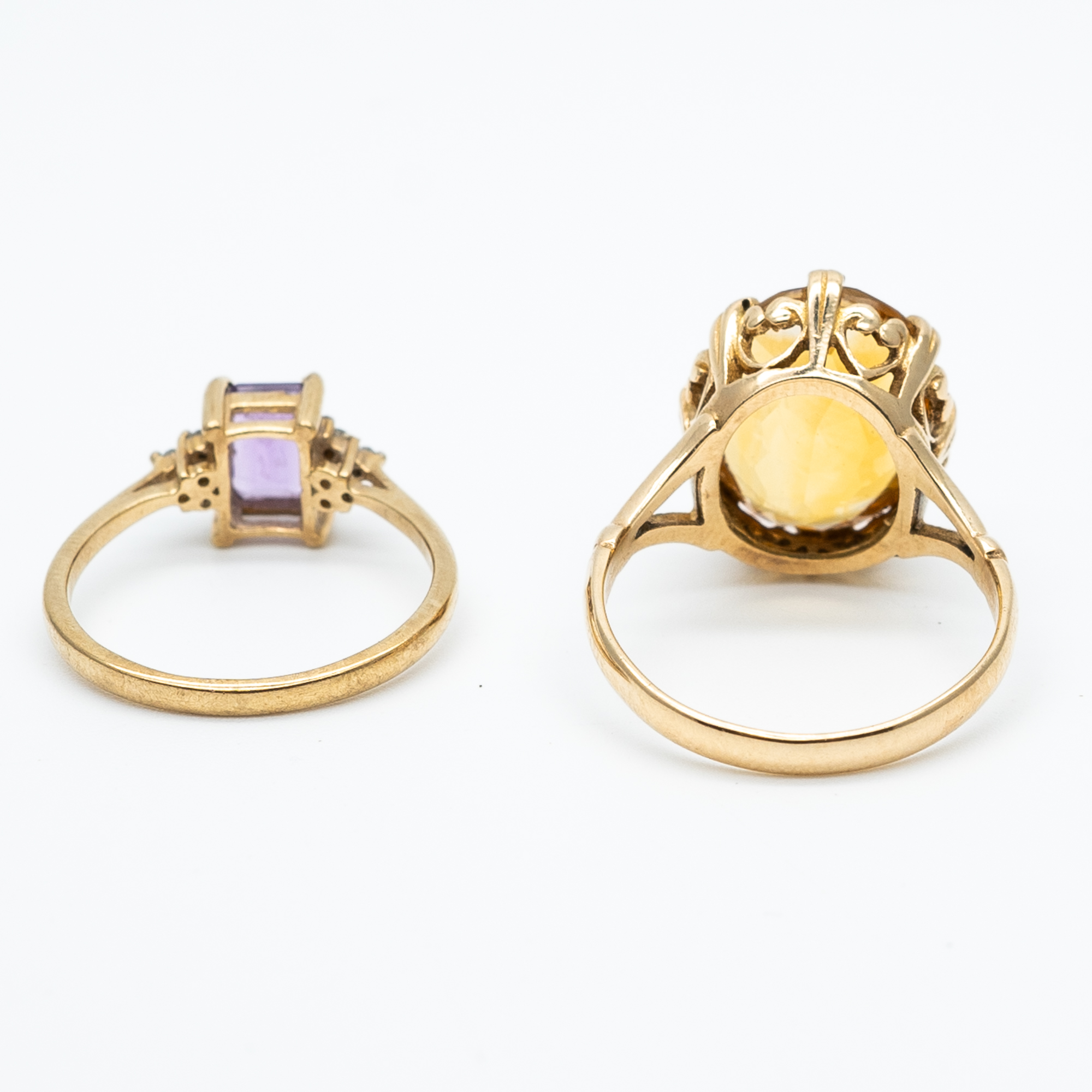2x 9ct yellow gold dress rings - Image 2 of 4