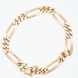 A 9ct yellow gold figaro bracelet