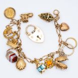 A 9ct yellow gold charm bracelet