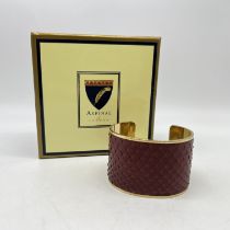 An Aspinal of London leather and gold plated cuff