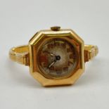 A 14ct yellow gold vintage watch