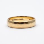 A 9ct yellow gold 5mm d shaped wedding band