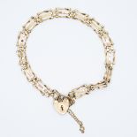 A 9ct yellow gold gate bracelet