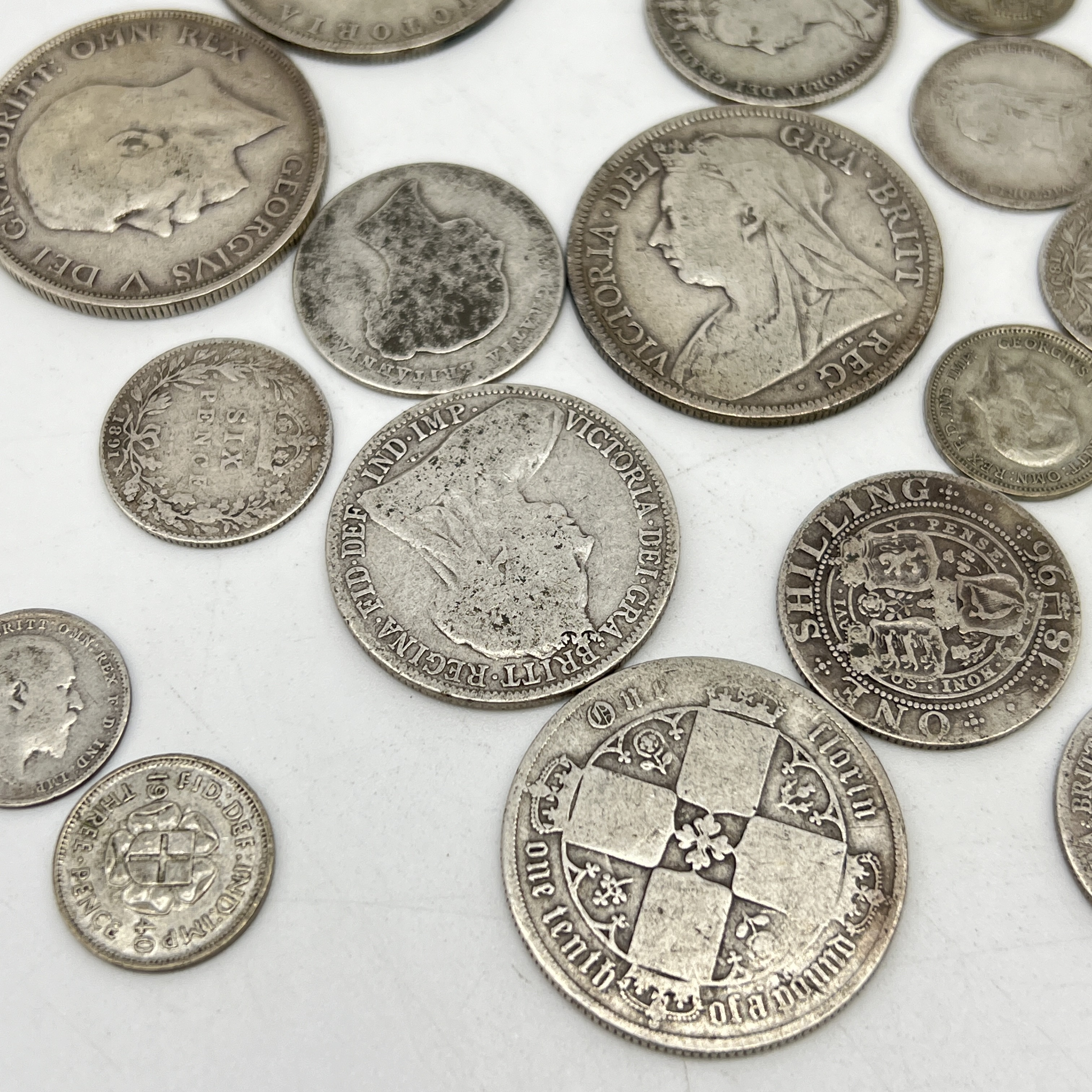 A mixed lot of Victorian silver coins - Image 2 of 3