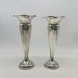 2x silver vases