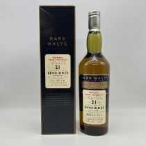 A bottle of Bennrinnes 21 year old whisky Rare malts selection