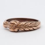 A 9ct rose gold horse ring