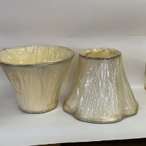 2x large silk handmade Goldcrest lamp shades for Moorcroft lamp