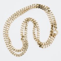 A 9ct yellow gold solid curb chain