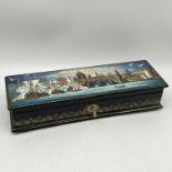 A Russian lacquered trinket box