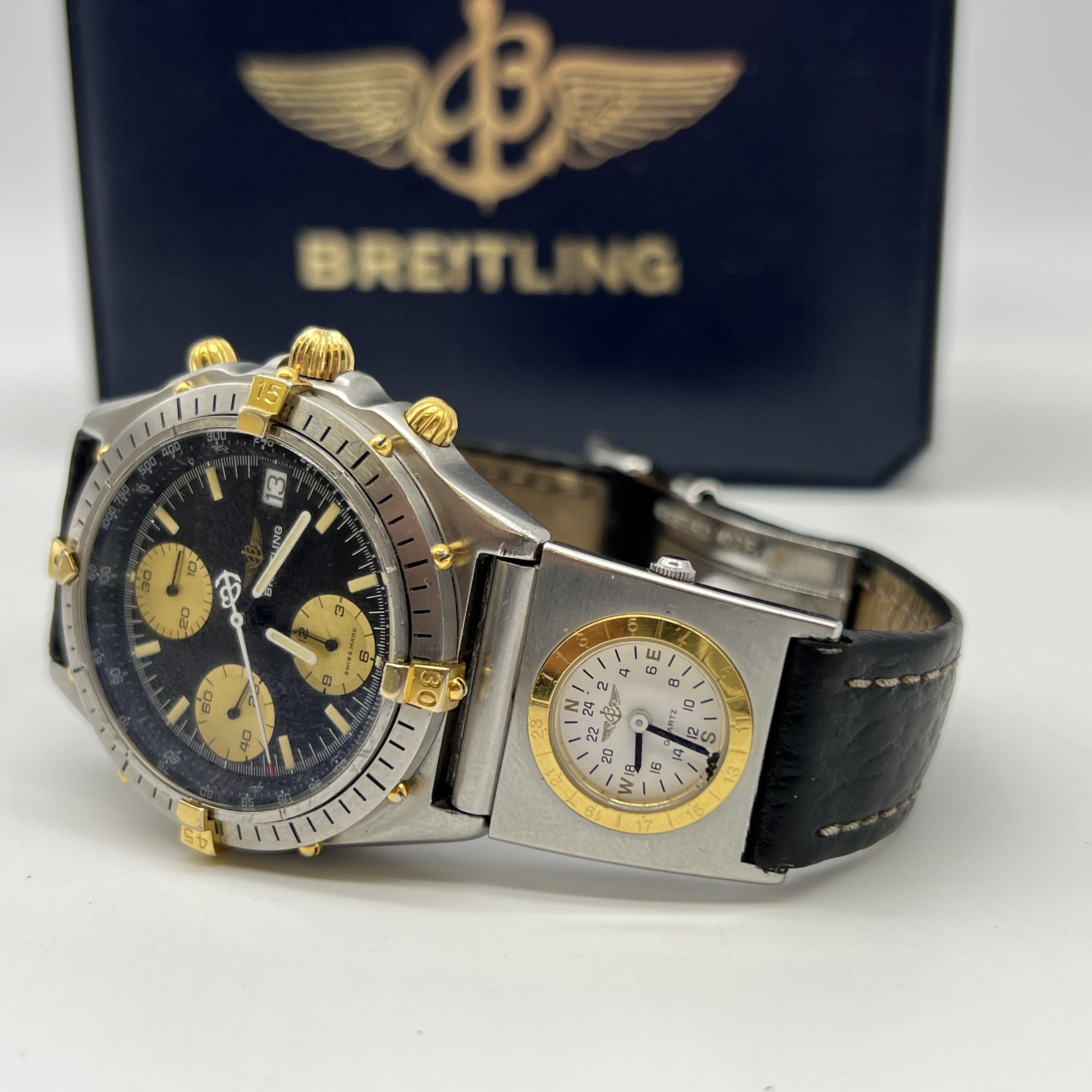 A Breitling chronograph stainless steel and gold watch - Image 7 of 11
