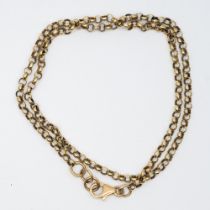 A 9ct yellow gold belcher chain