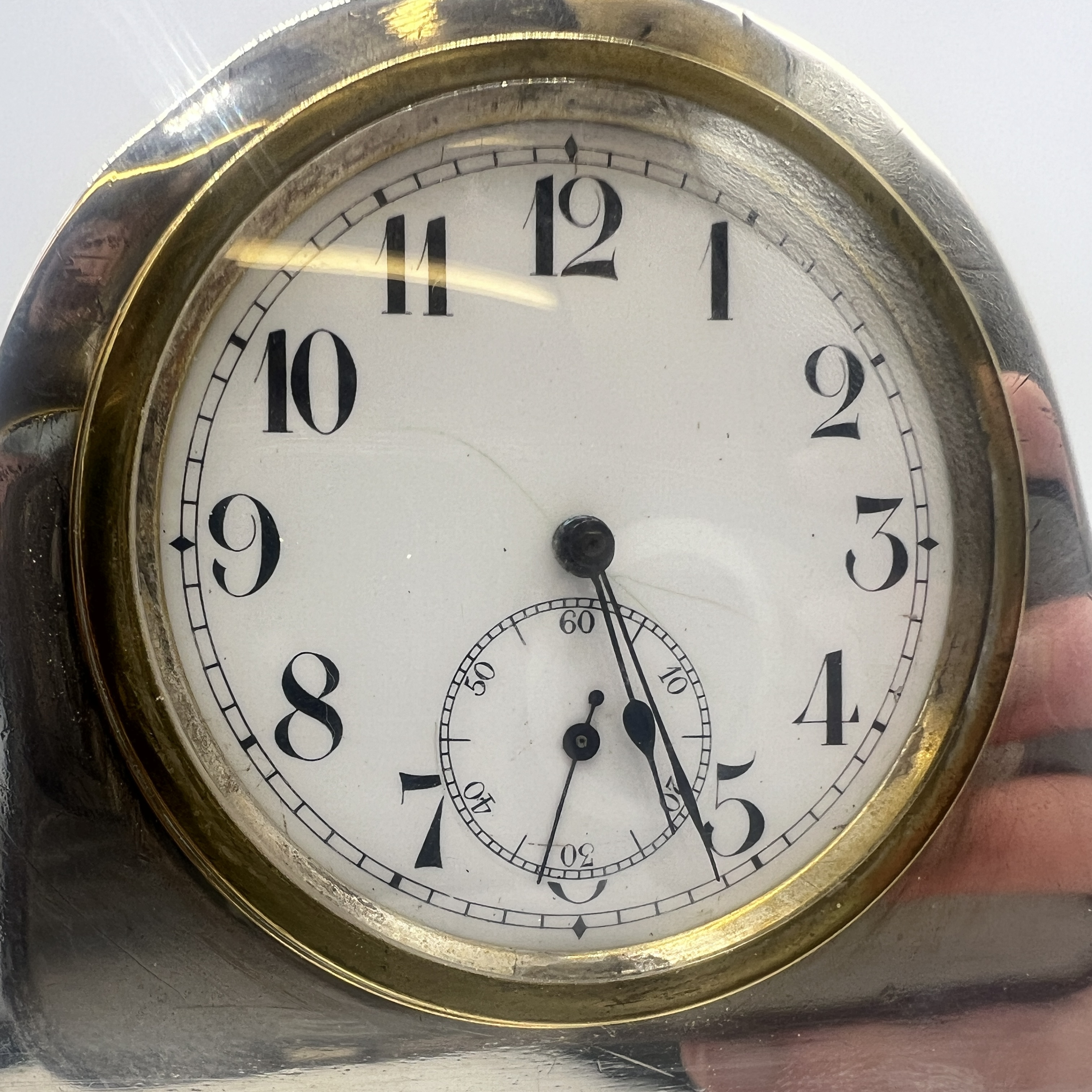 A vintage silver clock - Image 4 of 5