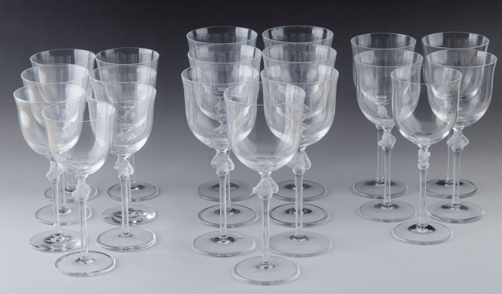 Lalique, 21 Gläser, Modell 'Roxane', 20. Jh. - Image 3 of 8