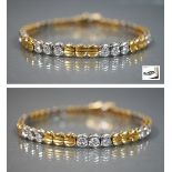 bicolores Armband mit Brillantbesatz, WG/GG 750