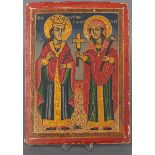 Die Heilige Kyriaka (Nedelja) und die Heilige Barbara, wohl Bulgarien, 1880
