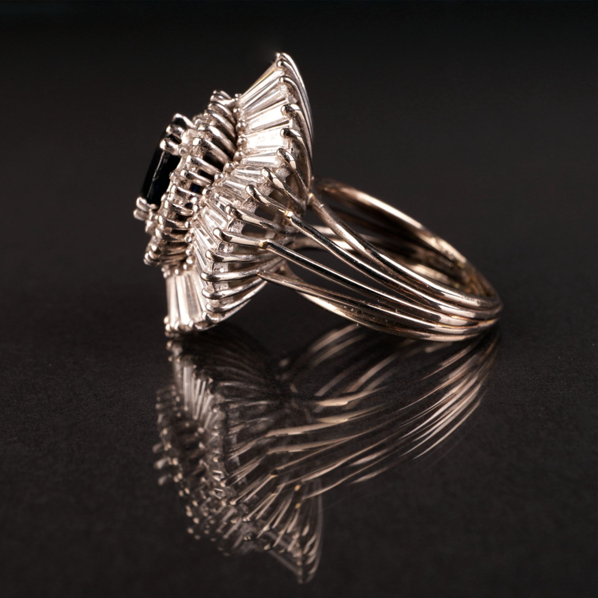 Ring mit Saphir und Diamanten, WG 585 - Bild 5 aus 5