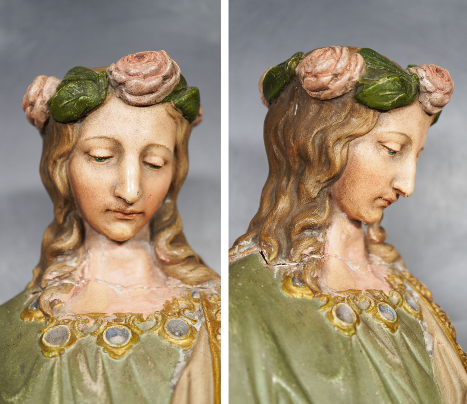 Heilige Filomena mit Palmenzweig und Rosenkranz im Haar - Bild 5 aus 6