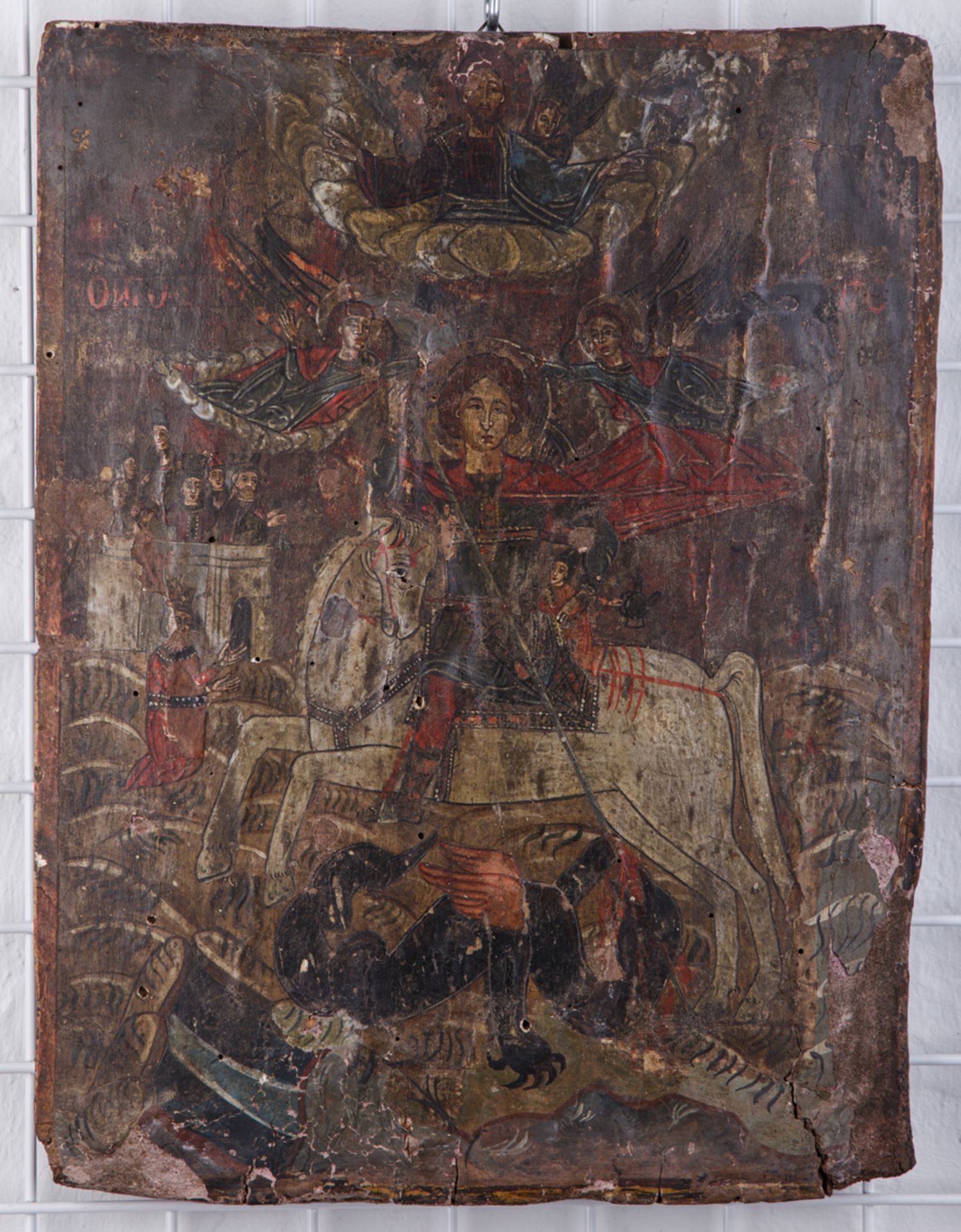 Ikone: Der Heilige Georg als Drachentöter, byzantinisch, 18. Jh.