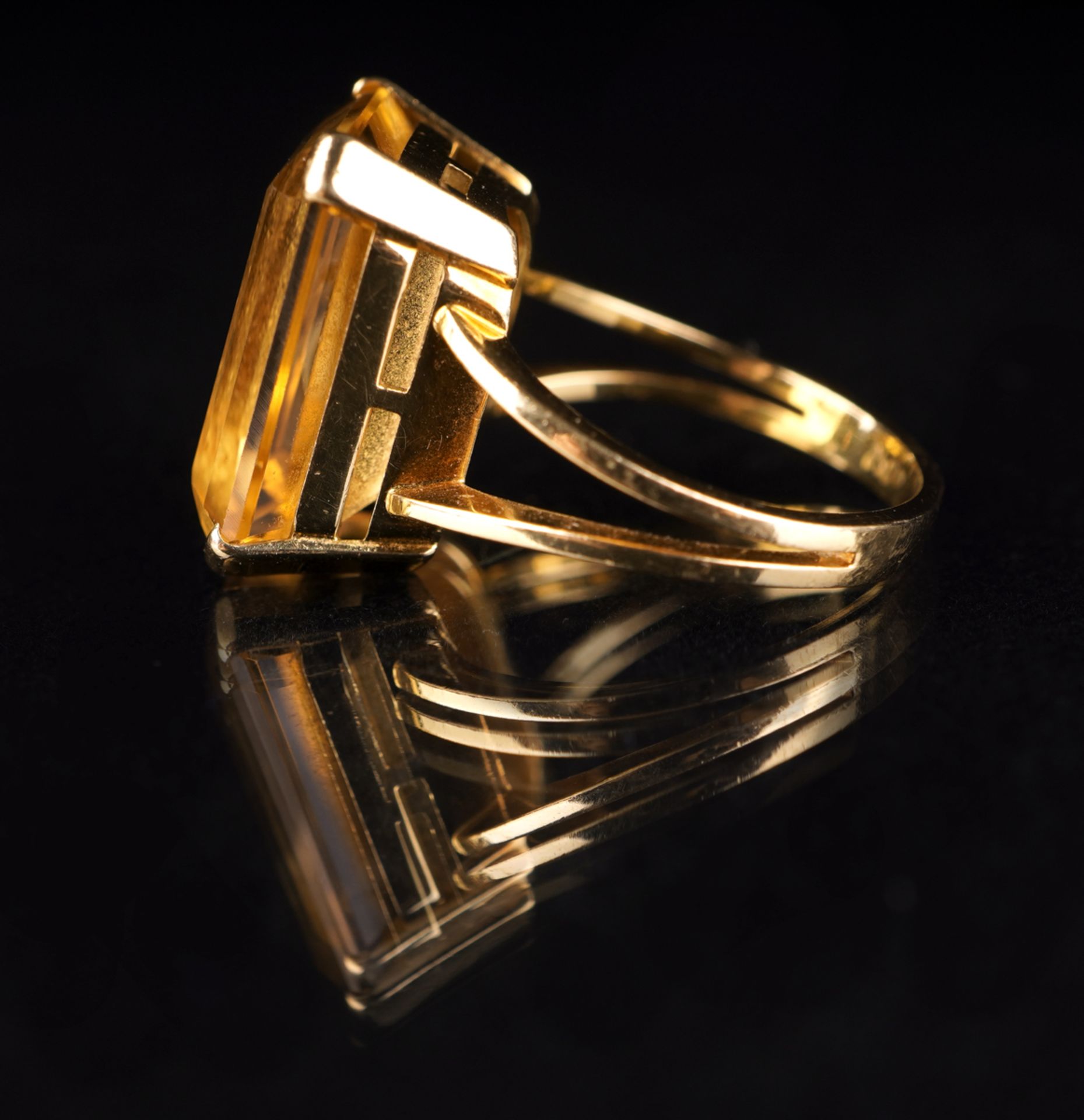 Ring mit Citrin, GG 750 - Bild 4 aus 5