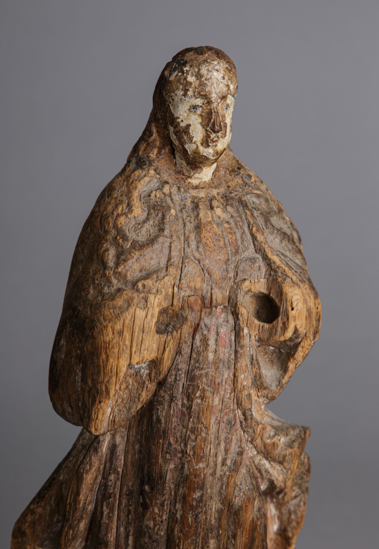 Fragment einer Marienfigur, deutsch, um 1700 - Bild 5 aus 5