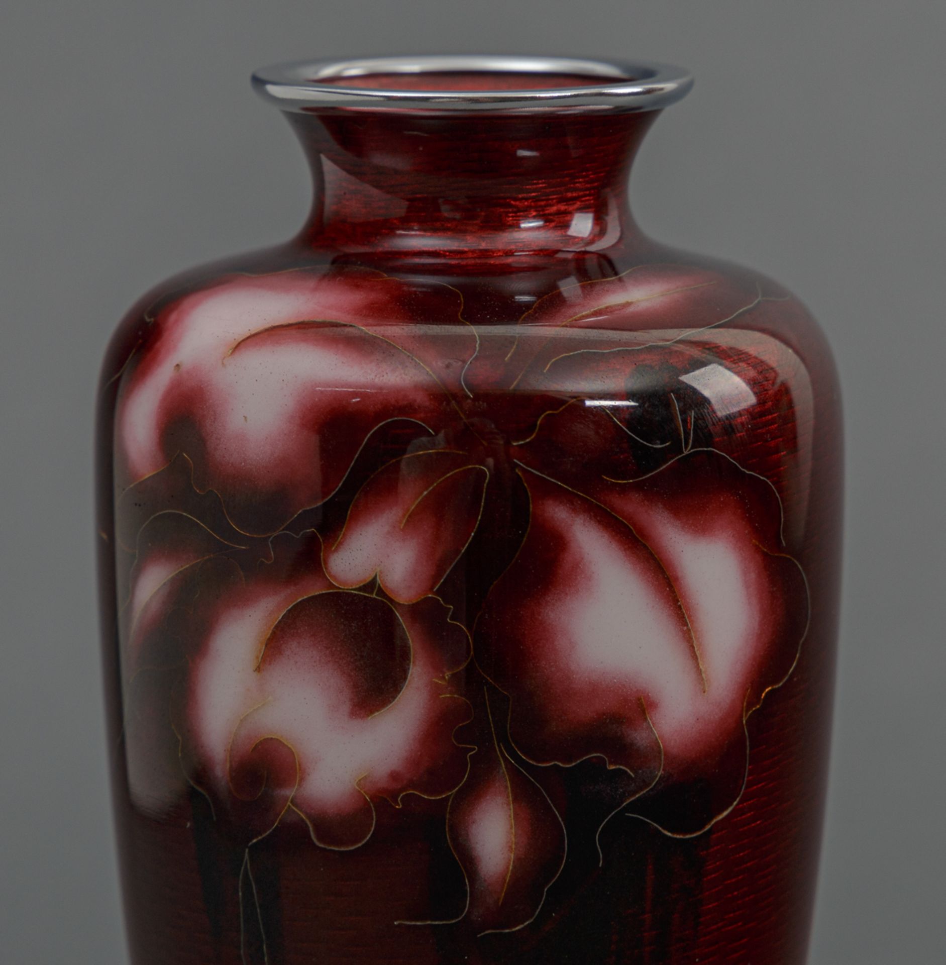 Cloisonné-Vase in Ginbari Technik, Ando Cloisonné Company (aktiv 1880-heute), 20. Jh. - Bild 3 aus 5