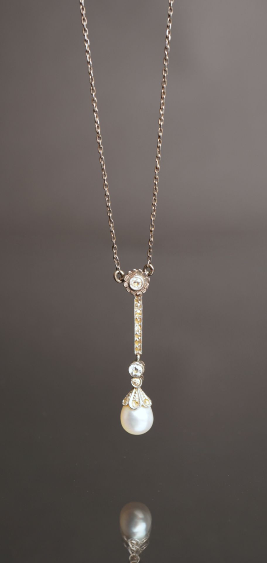 Collier mit Perle und Diamanten, WG 333