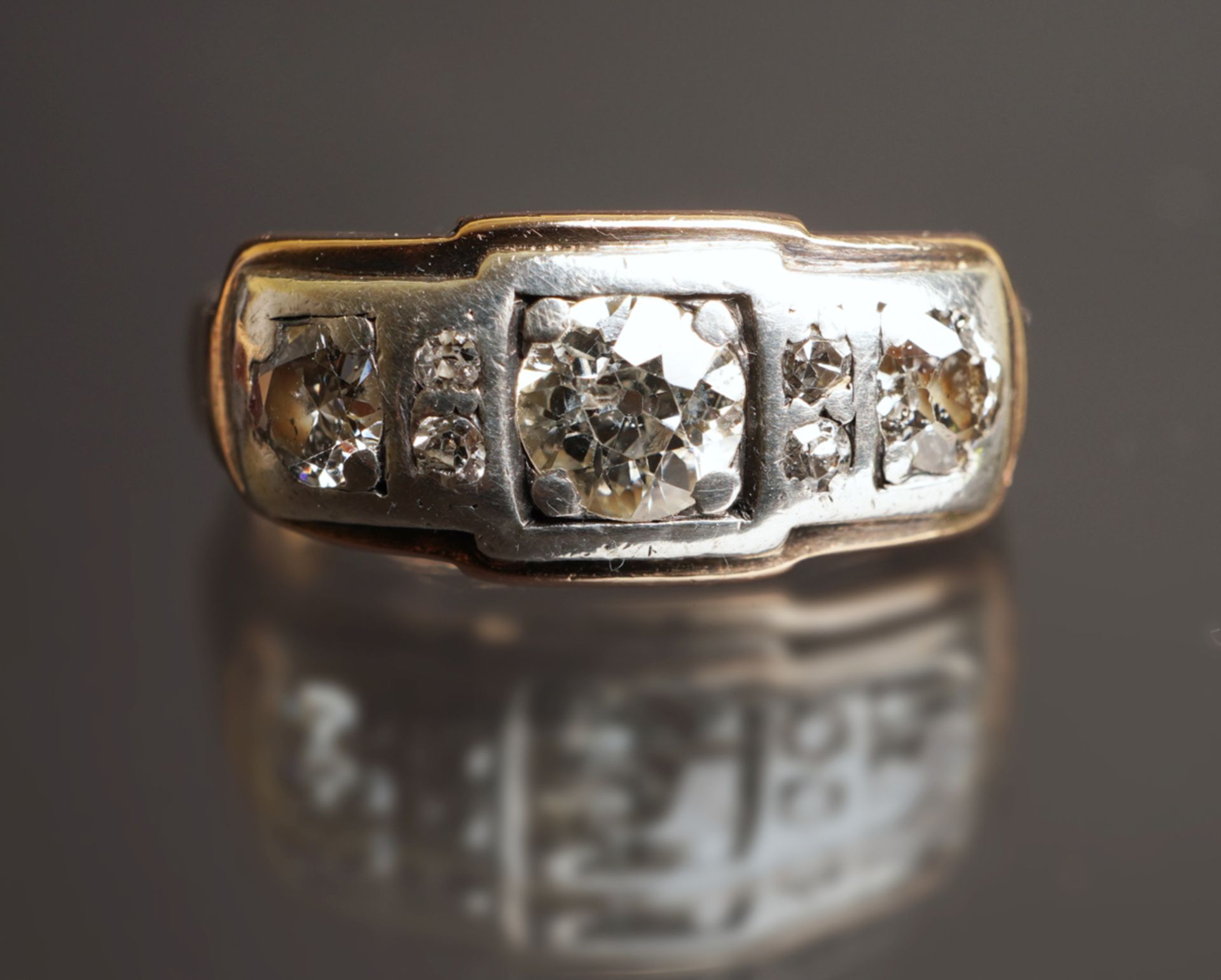Ring mit Diamant im Altschliff, Gold 585 - Bild 2 aus 5