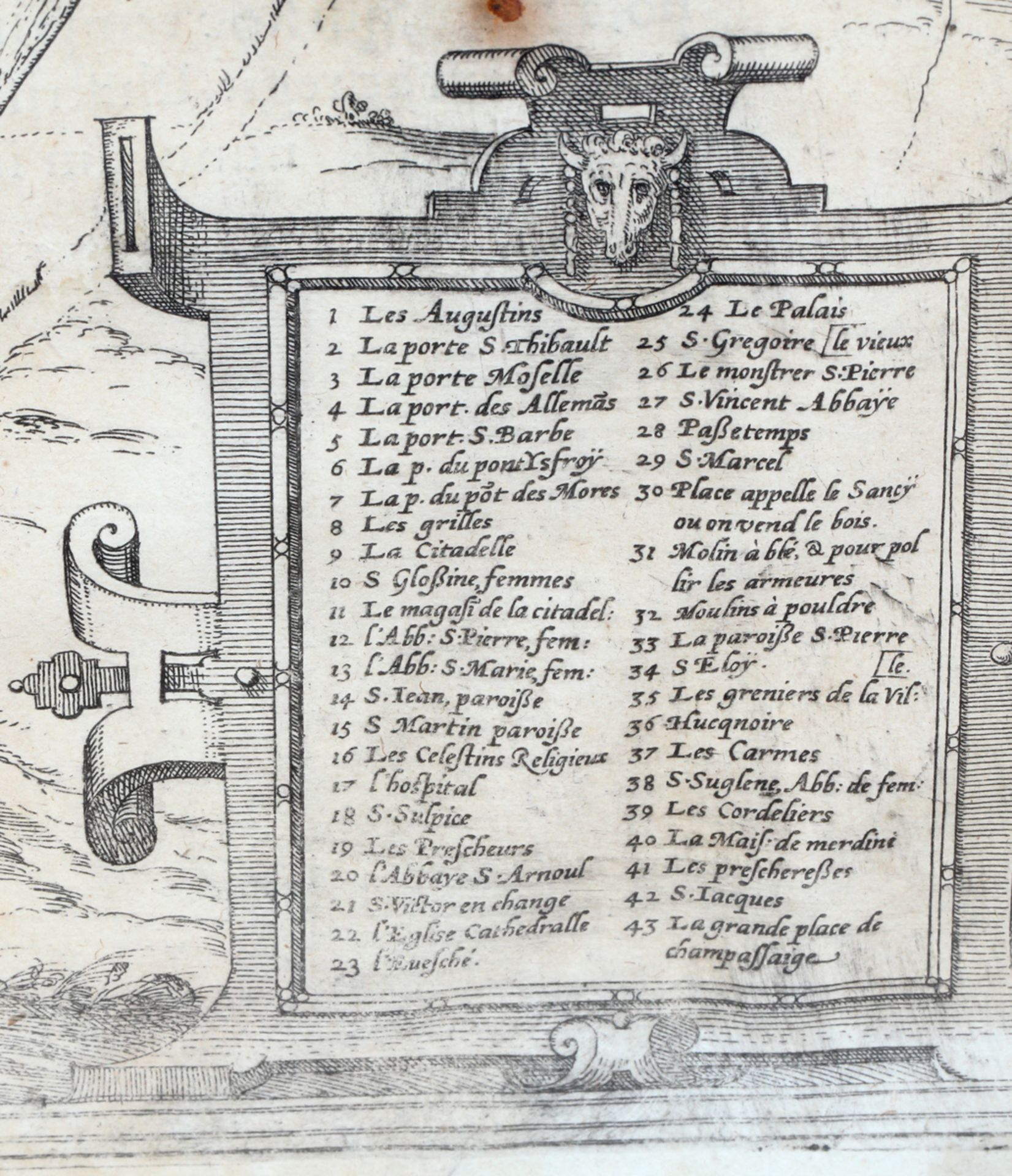 Gesamtansicht der Stadt Metz aus halber Vogelschau, nach 1557 - Image 4 of 4