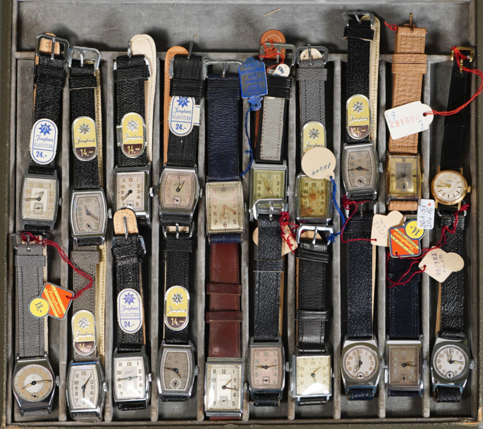 Konvolut von 20 Herrenarmbanduhren, ca. 1930er-70er Jahre