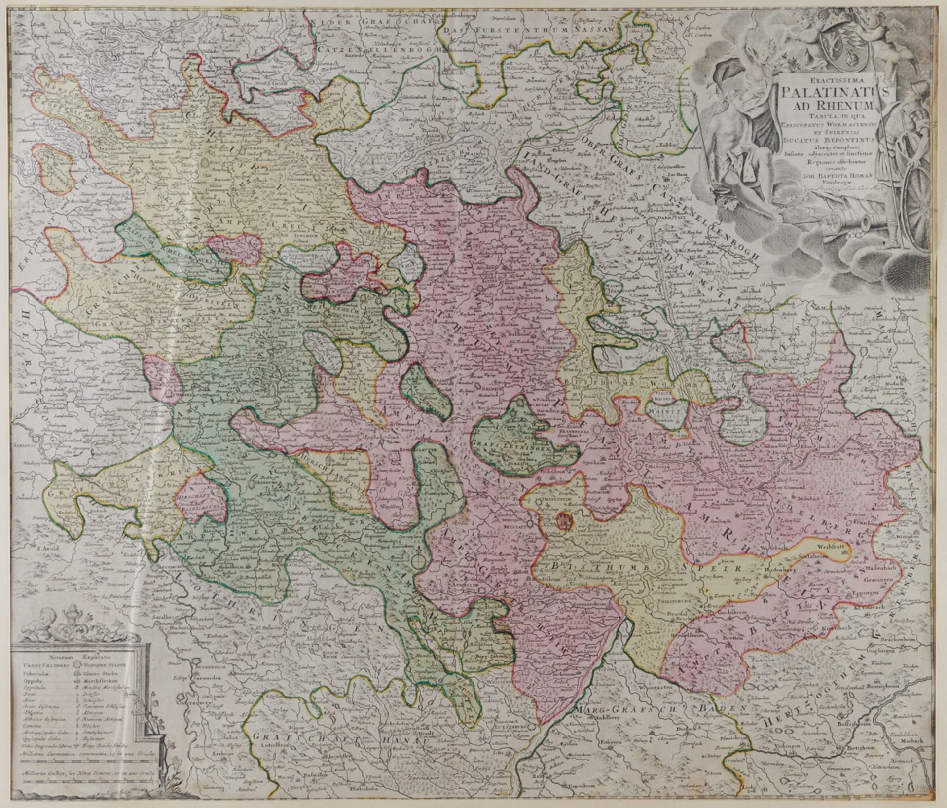 Kupferstichkarte Rheinland-Pfalz (Exactissima Palatinatus ad Rhenum)