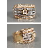 Ring mit dichtem Diamantbesatz, GG/WG 585