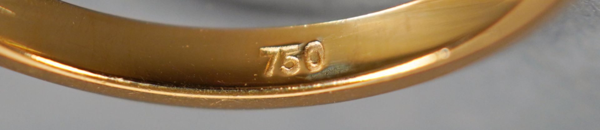 Ring mit Saphir- und Brillantbesatz, GG 480 - Bild 3 aus 3